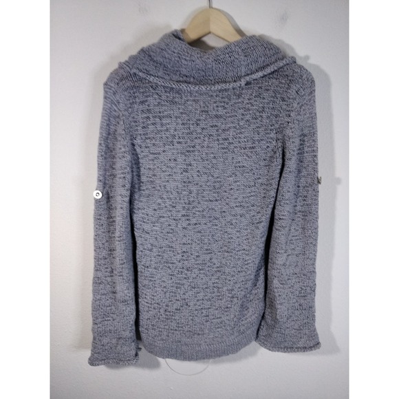 Threads Saks Fifth Avenue Gray Chunky Knit Cowl Neck Pullover Sweater Size M - Picture 6 of 9